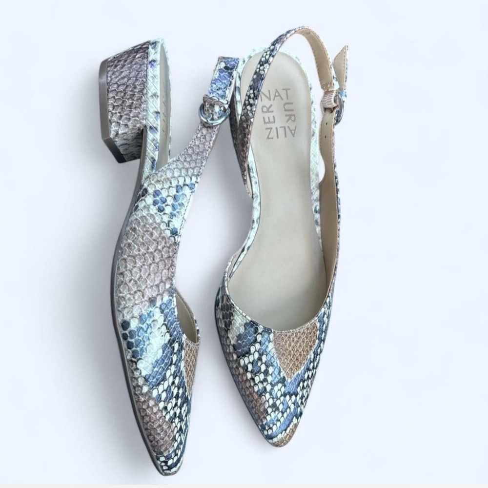 Naturalizer Banks Leather snakeskin pointed toe sling back